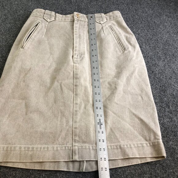 Banana Republic Safari Skirt Womens 12 Gray Vintage 80s 90s Denim - Picture 5 of 10